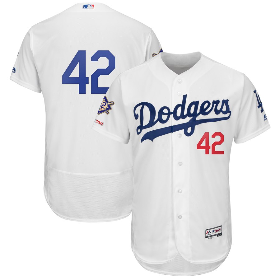 Los Angeles Dodgers #42 Majestic 2019 Jackie Robinson Day Flex Base Jersey White