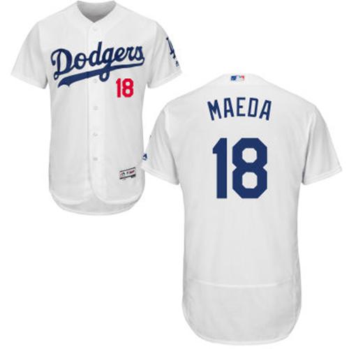 Dodgers #18 Kenta Maeda White Flexbase Authentic Collection Stitched MLB Jersey