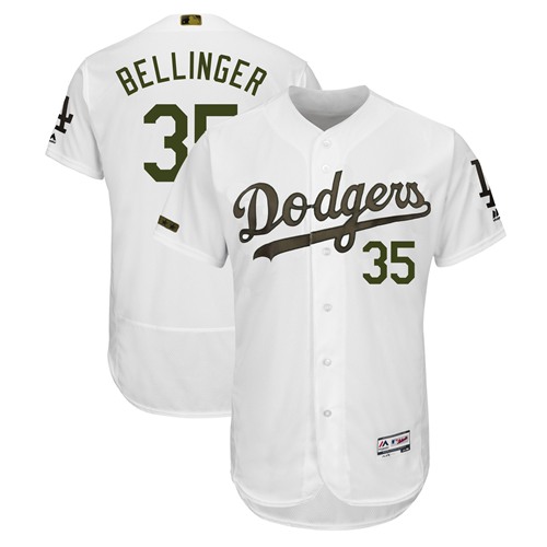 Dodgers #35 Cody Bellinger White Flexbase Authentic Collection 2018 Memorial Day Stitched MLB Jersey