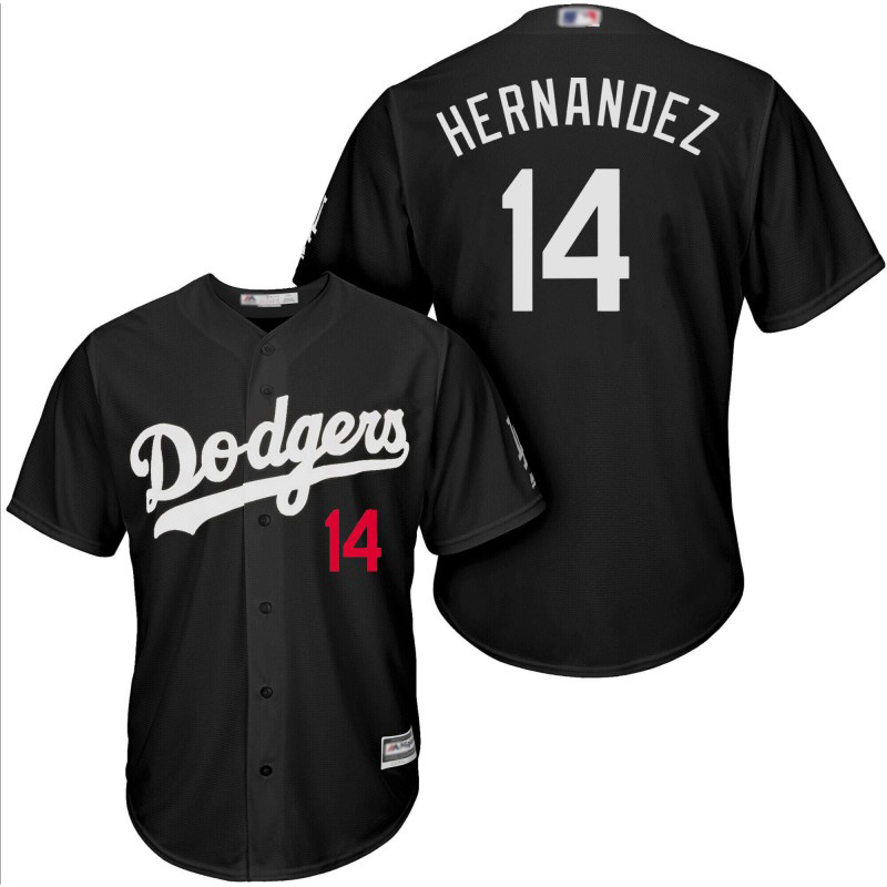 Dodgers #14 Enrique Hernandez Black Turn Back The Clock Stitched MLB Jersey