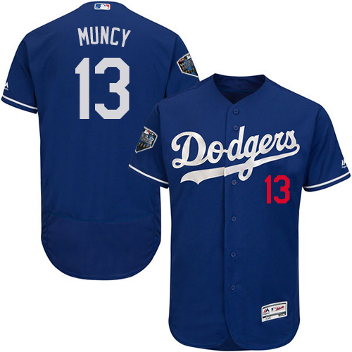 Dodgers #13 Max Muncy Blue Flexbase Authentic Collection 2017 World Series Bound Stitched MLB Jersey