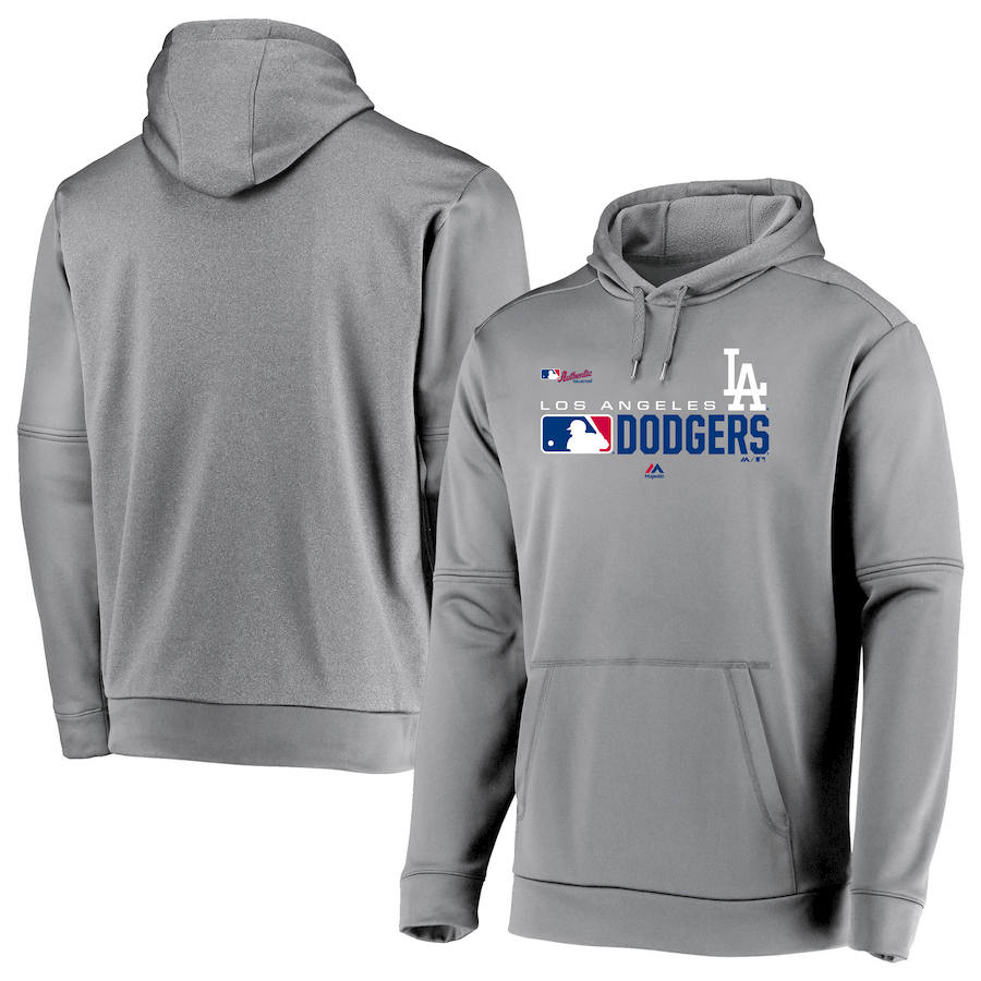 Los Angeles Dodgers Majestic Authentic Collection Team Distinction Pullover Hoodie Platinum