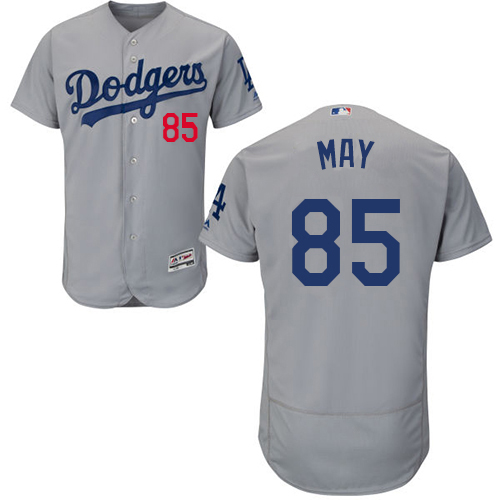 Dodgers #85 Dustin May Grey Flexbase Authentic Collection Stitched MLB Jersey