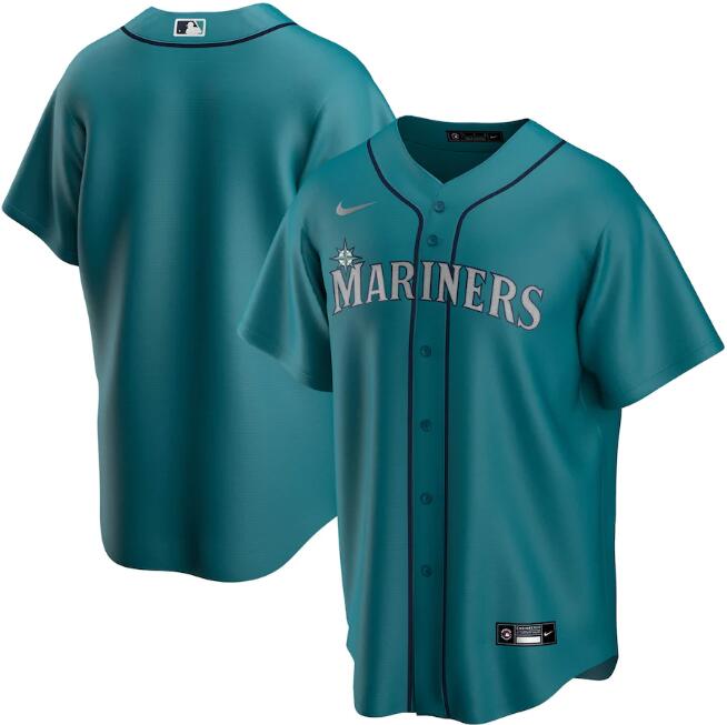 Men's Seattle Mariners Blank Aqua MLB Cool Base Stitched jersey