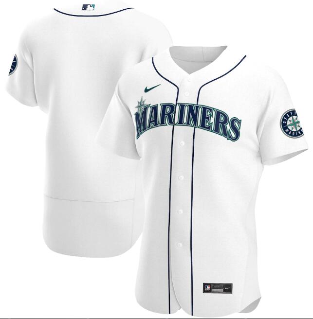 Men's Seattle Mariners Blank White MLB Flex Base Stitched jersey