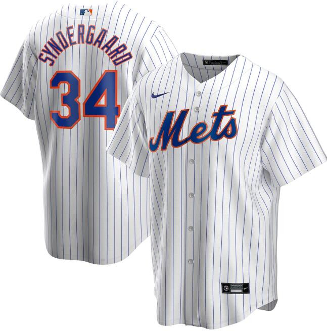 Men's New York Mets #34 Noah Syndergaard White MLB Cool Base Stitched Jersey