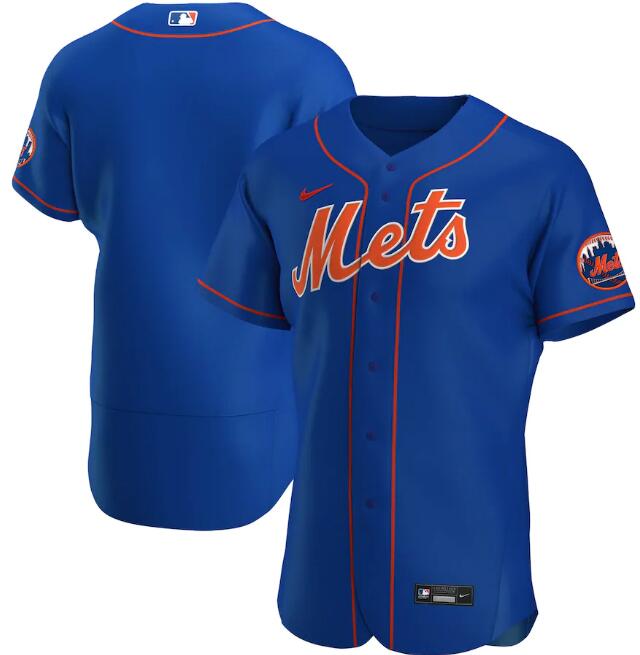 Men's New York Mets Blank Blue MLB Flex Base Stitched Jersey