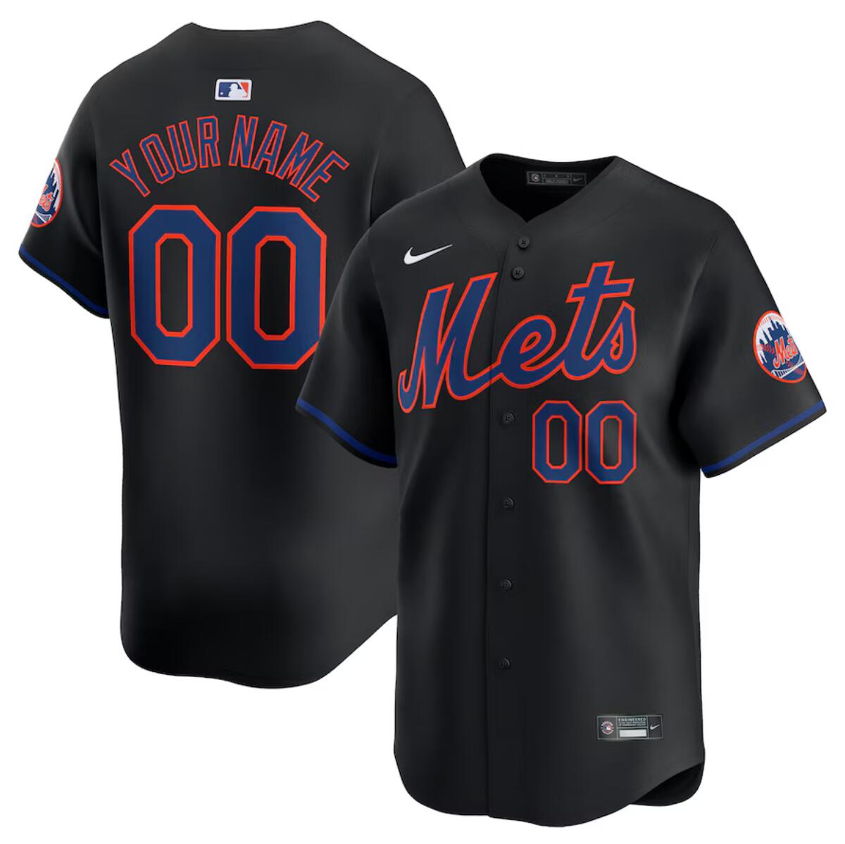 Men's New York Mets Active Player Custom Black 2024 Alternate Limited Stitched Baseball Jersey
