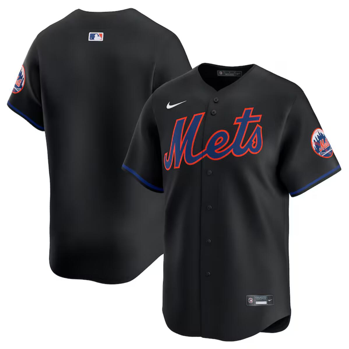 Men's New York Mets Blank Black 2024 Alternate Limited Stitched Baseball Jersey