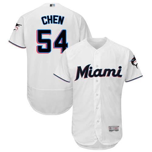 marlins #54 Wei-Yin Chen White Flexbase Authentic Collection Stitched MLB Jersey