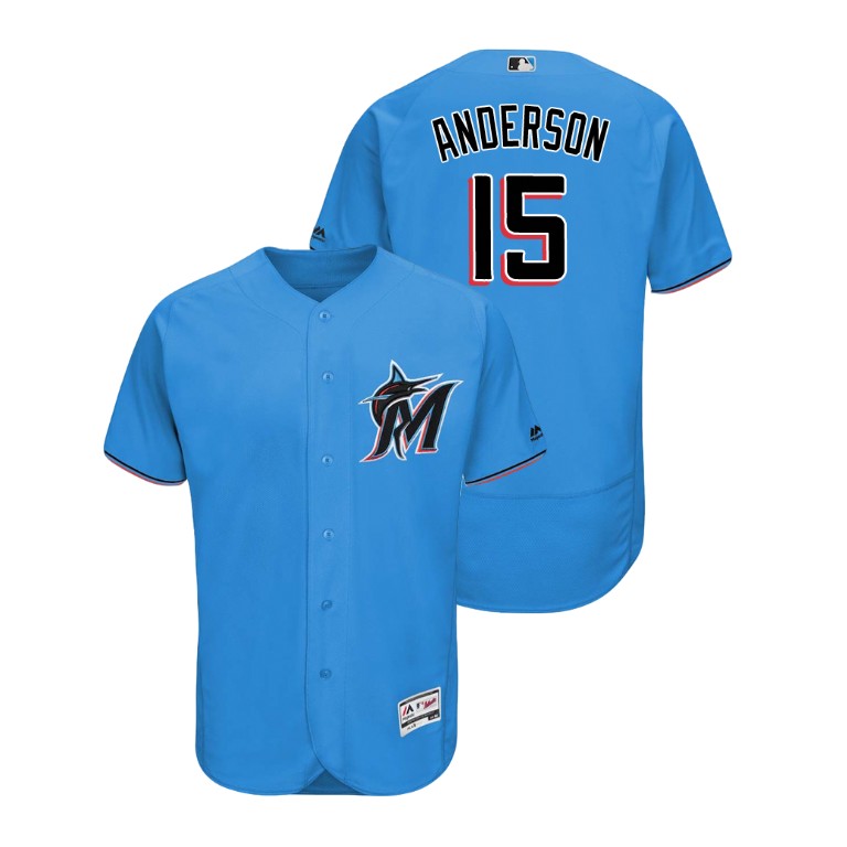 marlins #15 Brian Anderson Blue Alternate 2019 Authentic Collection Flex Base Stitched MLB Jersey