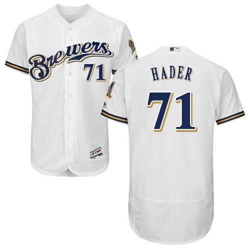Brewers #71 Josh Hader White Flexbase Authentic Collection Stitched MLB Jersey