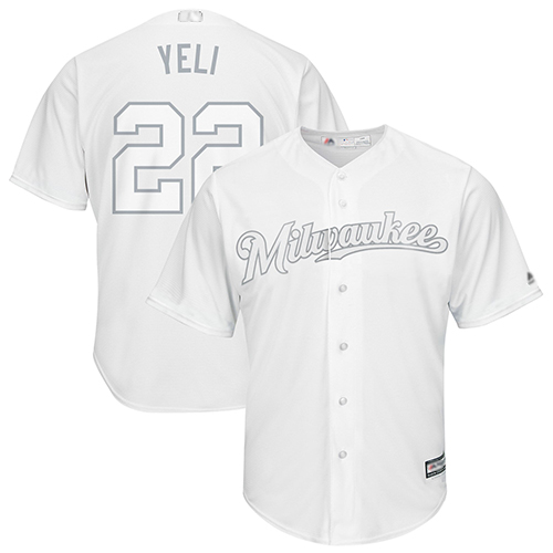 Brewers #22 Christian Yelich White "Yeli" Players Weekend Cool Base Stitched MLB Jersey
