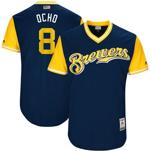 Brewers #8 Ryan Braun Navy "Ocho" Players Weekend Authentic Stitched MLB Jersey