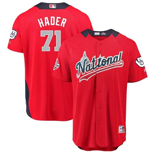 Brewers #71 Josh Hader Red 2018 All-Star National League Stitched MLB Jersey