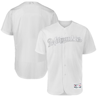 Milwaukee Brewers Blank Majestic 2019 Players' Weekend Flex Base Authentic Team Jersey White
