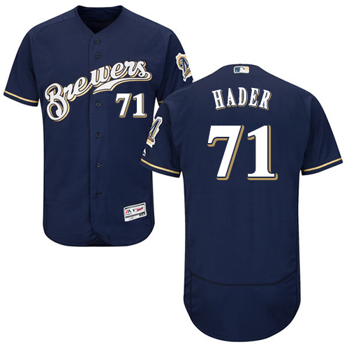 Brewers #71 Josh Hader Navy Blue Flexbase Authentic Collection Stitched MLB Jersey