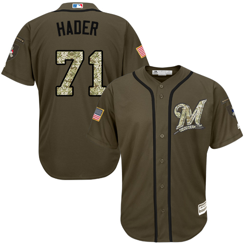 Brewers #71 Josh Hader Green Salute to Service Stitched MLB Jersey