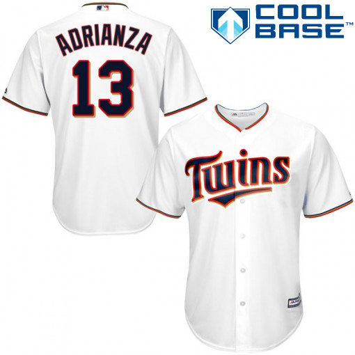 Twins #13 Ehire Adrianza White Cool Base Stitched MLB Jersey Twins #13 Ehire Adrianza White Cool Base Stitched MLB Jersey
