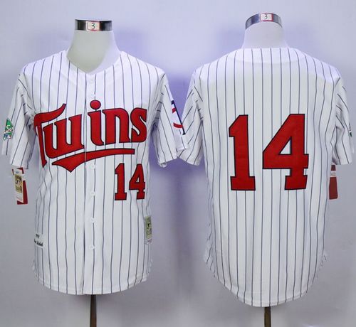 Mitchell And Ness 1991 Twins #14 Kent Hrbek White(Blue Strip) Throwback Stitched MLB Jersey Mitchell And Ness 1991 Twins #14 Kent Hrbek White(Blue Strip) Throwback Stitched MLB Jersey