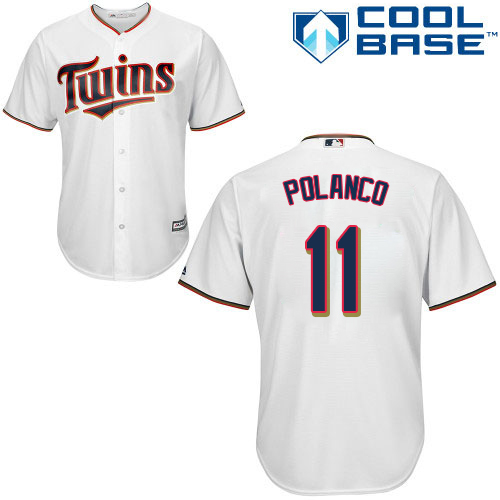 Twins #11 Jorge Polanco White Cool Base Stitched MLB Jersey Twins #11 Jorge Polanco White Cool Base Stitched MLB Jersey