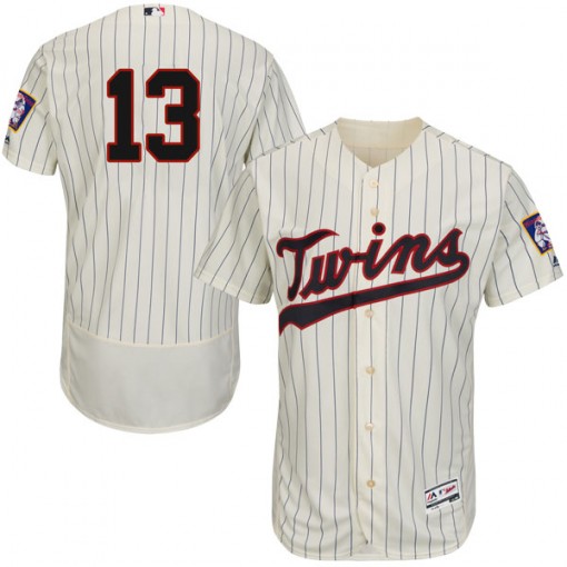 Twins #13 Ehire Adrianza Cream Strip Flexbase Authentic Collection Stitched MLB Jersey Twins #13 Ehire Adrianza Cream Strip Flexbase Authentic Collection Stitched MLB Jersey