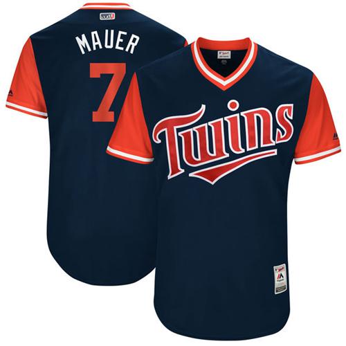 Twins #7 Joe Mauer Navy 