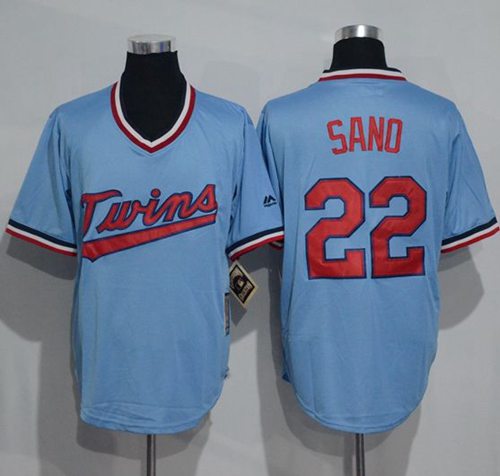 Twins #22 Miguel Sano Light Blue Cooperstown Throwback Stitched MLB Jersey Twins #22 Miguel Sano Light Blue Cooperstown Throwback Stitched MLB Jersey