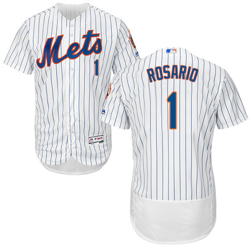 Mets #1 Amed Rosario White(Blue Strip) Flexbase Authentic Collection Stitched MLB Jersey