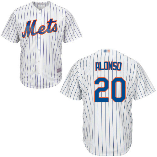 Mets #20 Pete Alonso White(Blue Strip) New Cool Base Stitched MLB Jersey