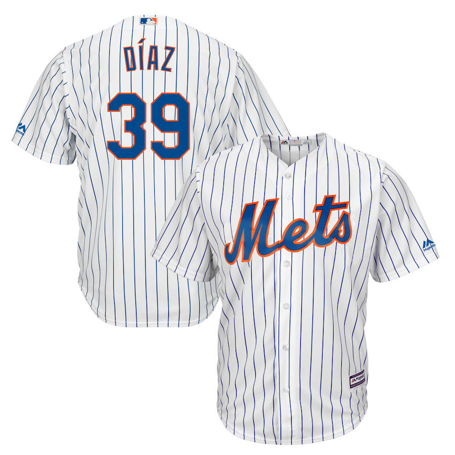 New York Mets #39 Edwin Diaz Majestic Home Cool Base Player Jersey White