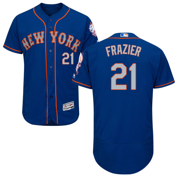 Mets #21 Todd Frazier Blue(Grey NO.) Flexbase Authentic Collection Stitched MLB Jersey