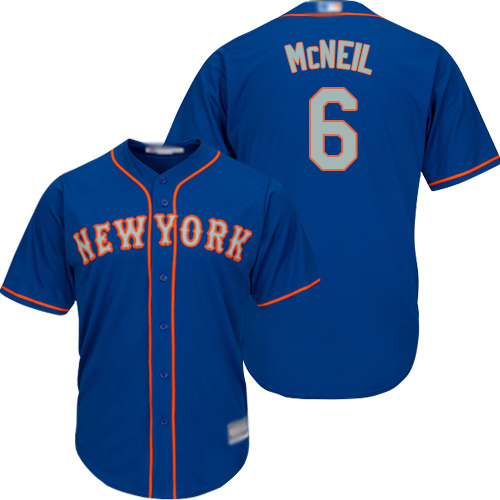 Mets #6 Jeff McNeil Blue(Grey NO.) New Cool Base Stitched MLB Jersey