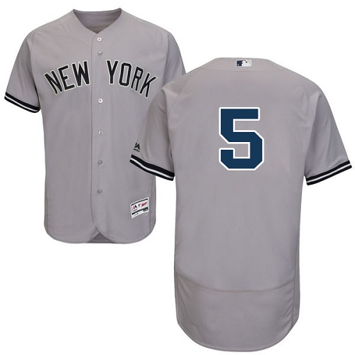Yankees #5 Joe DiMaggio Grey Flexbase Authentic Collection Stitched MLB Jersey