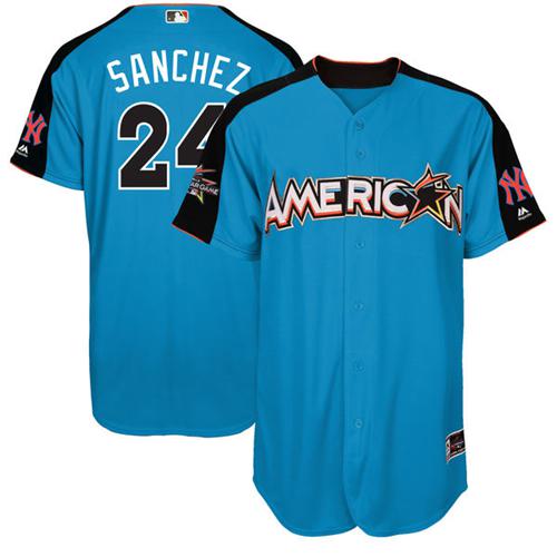 Yankees #24 Gary Sanchez Blue 2017 All-Star American League Stitched MLB Jersey