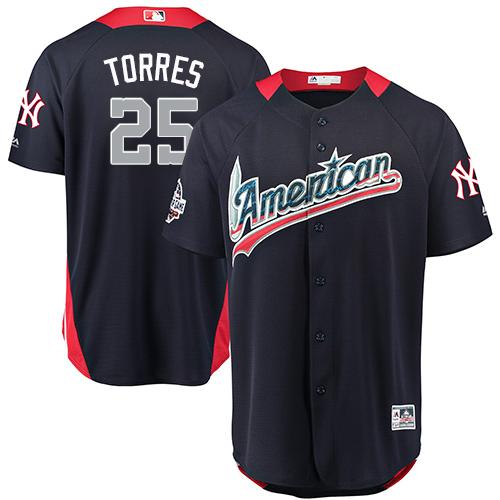 Yankees #25 Gleyber Torres Navy Blue 2018 All-Star American League Stitched MLB Jersey