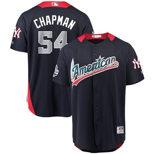 Yankees #54 Aroldis Chapman Navy Blue 2018 All-Star American League Stitched MLB Jersey