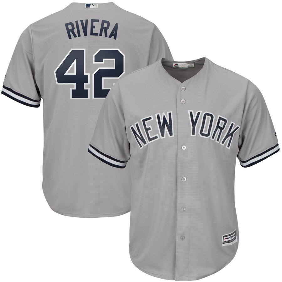 New York Yankees #42 Mariano Rivera Majestic 2019 Hall of Fame Cool Base Player Jersey Gray