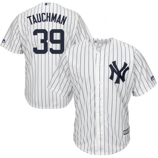 Yankees #39 Mike Tauchman White Strip New Cool Base Stitched MLB Jersey