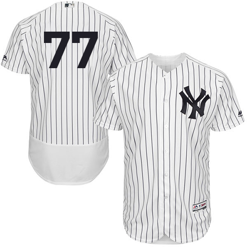 Yankees #77 Clint Frazier White Strip Flexbase Authentic Collection Stitched MLB Jersey