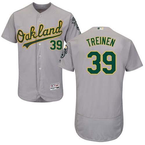 Athletics #39 Blake Treinen Grey Flexbase Authentic Collection Stitched MLB Jersey