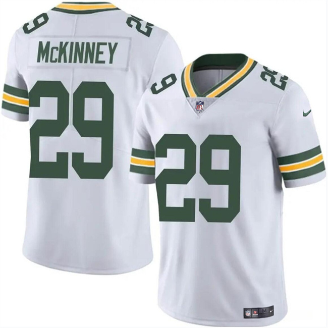 Men's Green Bay Packers #29 Xavier McKinney White Vapor Limited Stitched Football Jersey