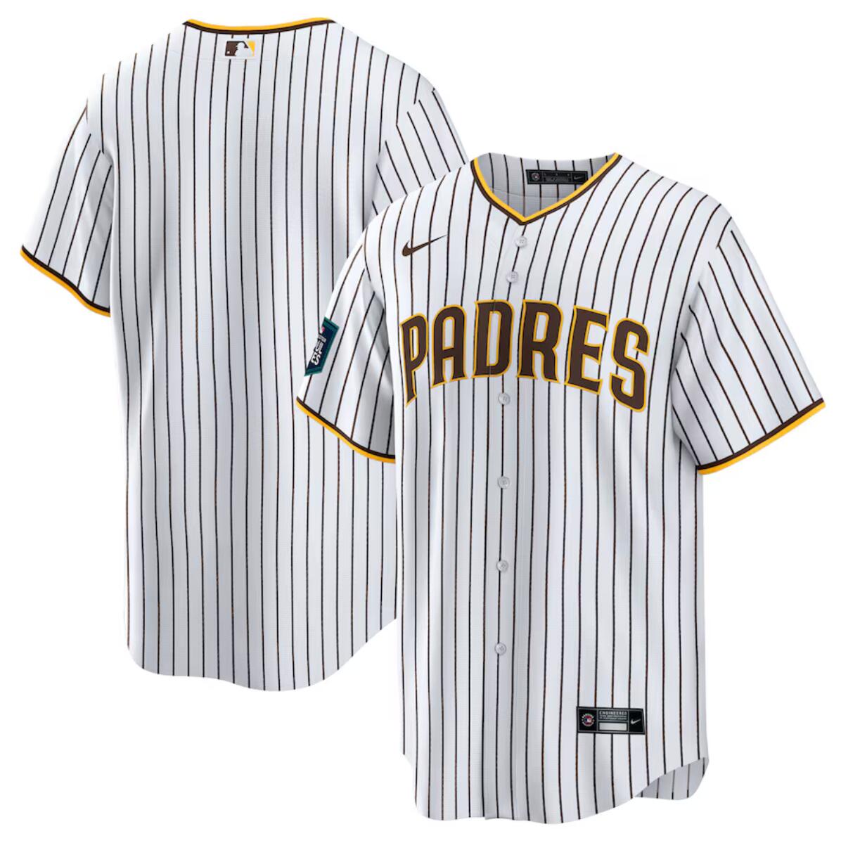 Men's San Diego Padres Blank White 2024 World Tour Seoul Series Home Stitched Baseball Jersey