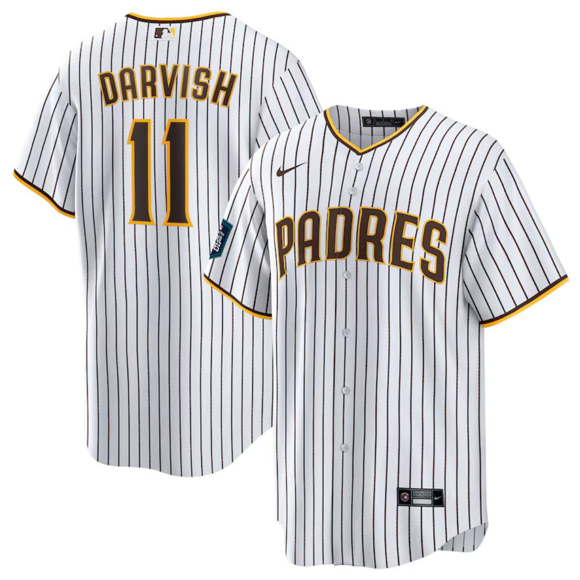 Men's San Diego Padres #11 Yu Darvish White 2024 World Tour Seoul Series Home Stitched Baseball Jersey