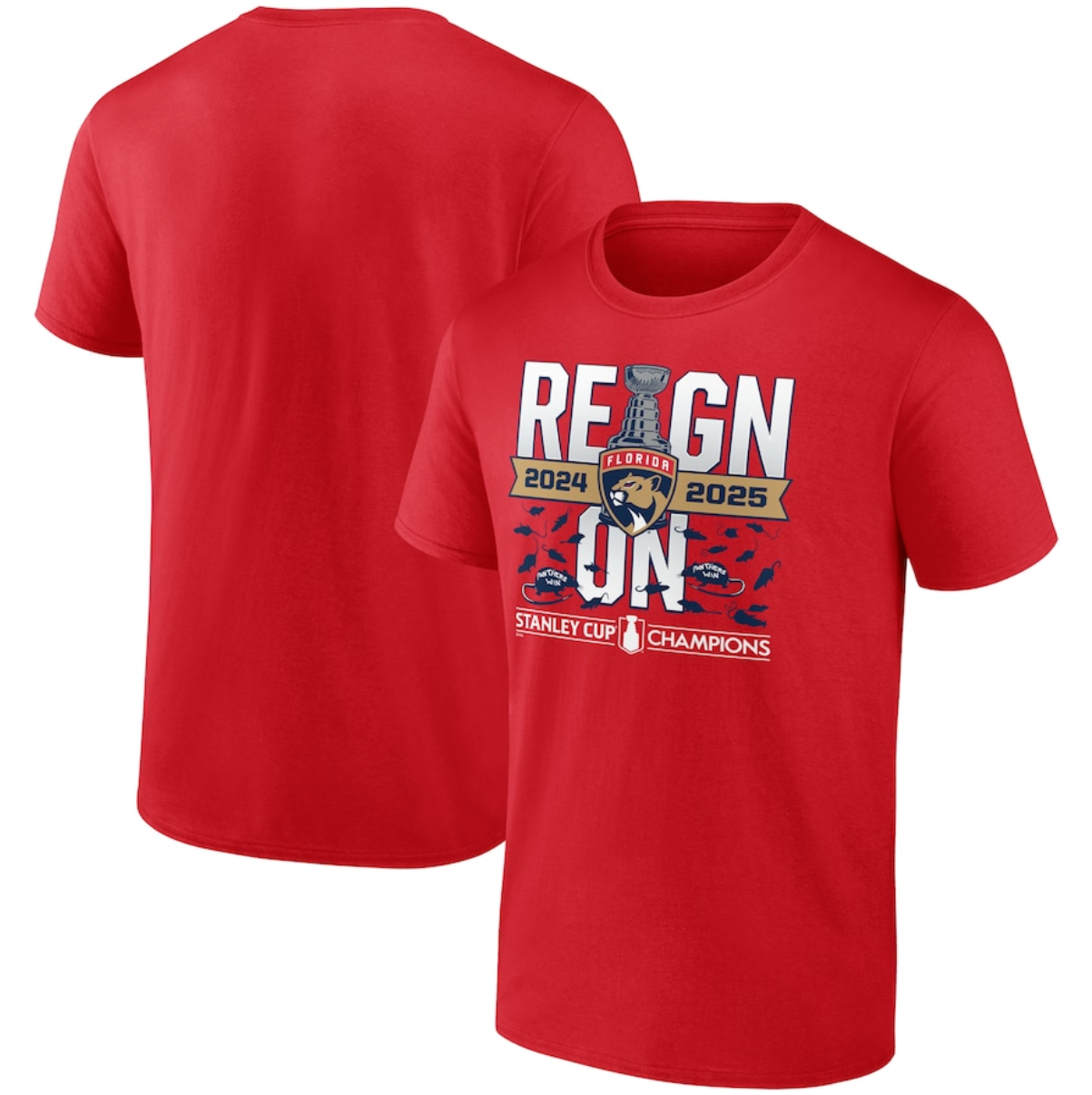 Men's Florida Panthers Red Back-To-Back Stanley Cup Champions Local T-Shirt Men's Florida Panthers Red Back-To-Back Stanley Cup Champions Local T-Shirt