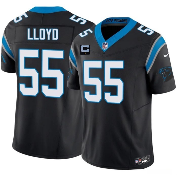 Men's Carolina Panthers #55 Devin Lloyd Black 2026 F.U.S.E. 1-Star C Patch Vapor Limited Stitched Football Jersey