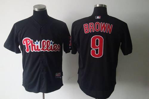 Phillies #9 Domonic Brown Black Stitched MLB Jersey
