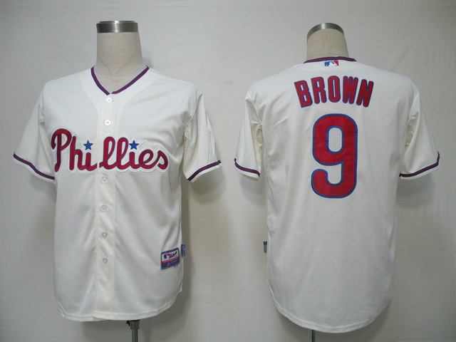 Phillies #9 Domonic Brown Cream Cool Base Stitched MLB Jersey