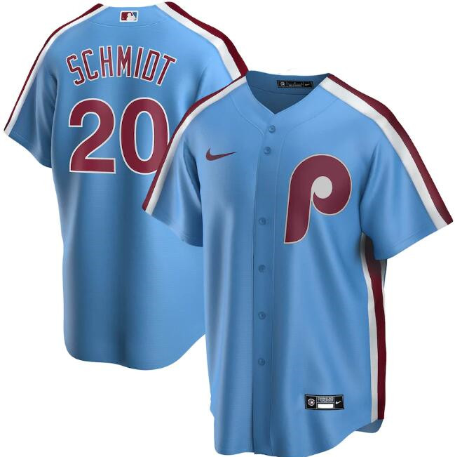 Men's Philadelphia Phillies #20 Mike Schmidt Blue MLB Cool Base Stitched Jersey
