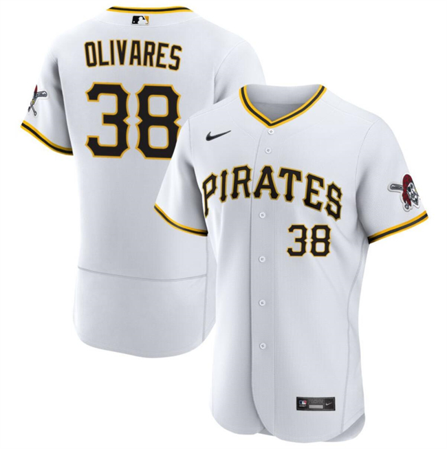 Men's Pittsburgh Pirates #38 Edward Olivares White Flex Base Stitched Baseball Jersey
